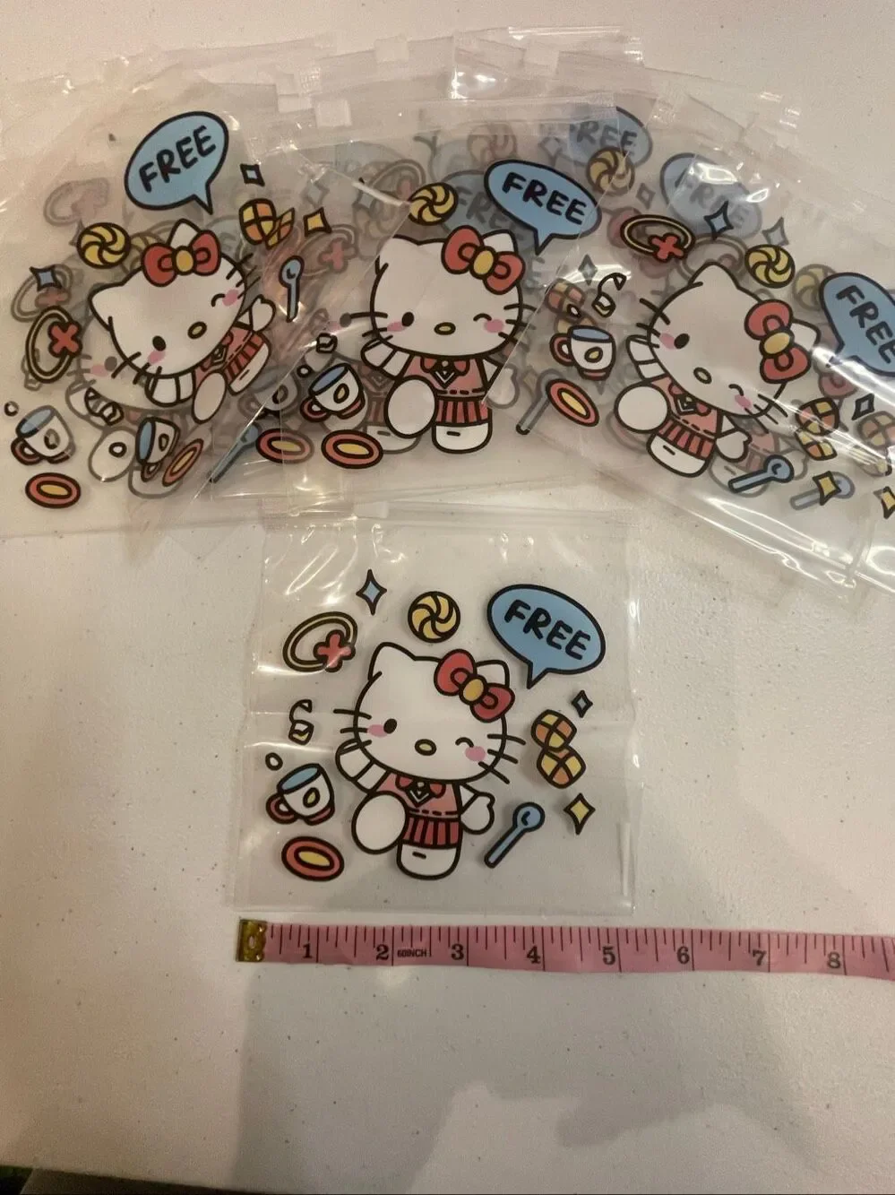 Sanrio Hello Kitty Fancy Zip Bags 12 Pack 5” Clear Resealable Bags